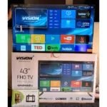 Vision plus 43″ Smart Android FHD 1080p Tv + Free wall bracket