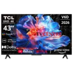TCL 75 Inch V6D 4K HDR Smart Google TV – 75V6D (New 2026 Model)