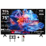 TCL 75 Inch V6D 4K HDR Smart Google TV – 75V6D (New 2026 Model) FREE GIFTS