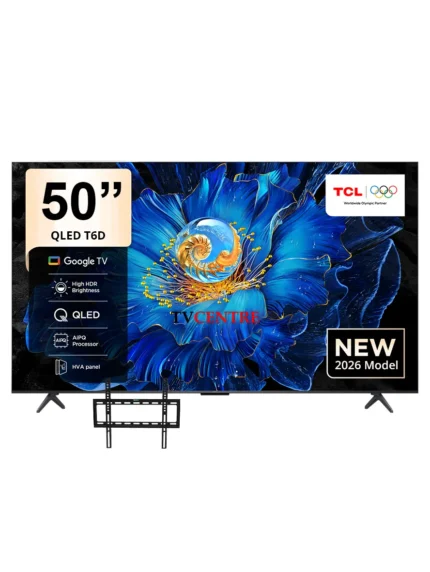 TCL 50″ T6D QLED 4K HDR Smart Google TV – 50T6D (New 2026 Model)