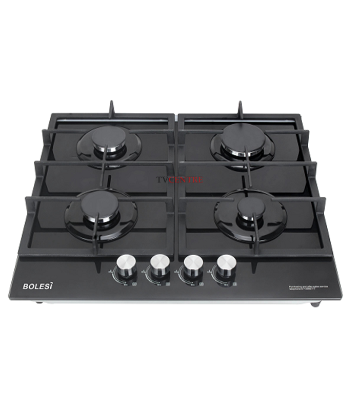 Bolesi 4 gas burners 60cm hob Bolesi 60cm 4 Gas Burners Built-In Tempered Glass Hob (H59-4006B) - Image 1