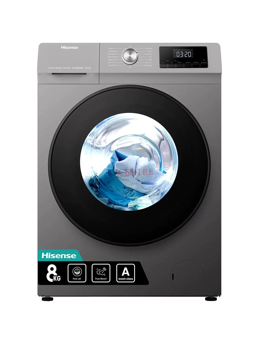 Hisense 8KG Front Load Washing Machine. Hisense 8KG Wash and Spin Front Load Washing Machine - WFQP8014EVMT - Image 1
