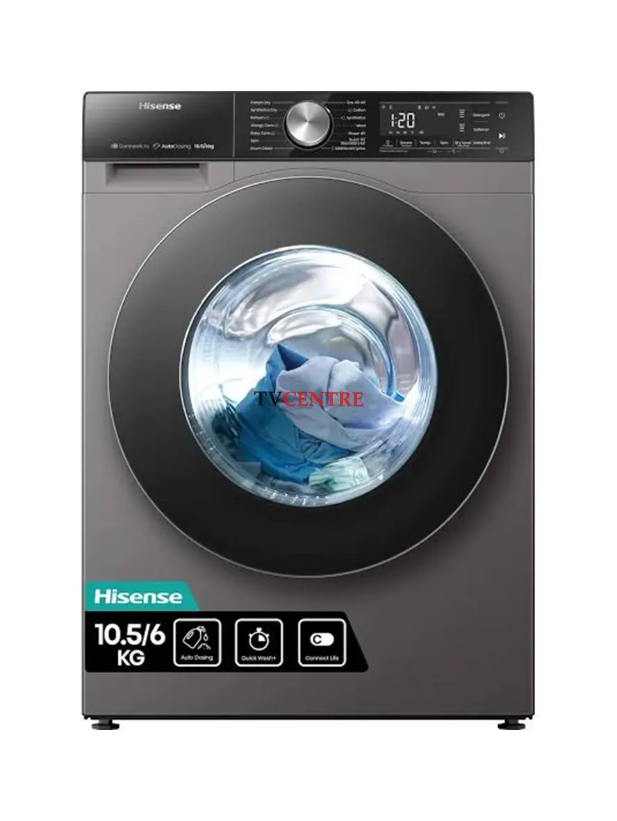 Hisense 10.5 kg washer 6KG dryer wash and dryv washing machine Hisense 10.5KG Wash and Dry Wasing Machine (10.5/6 KG) - WD3Q1043BT - Image 1