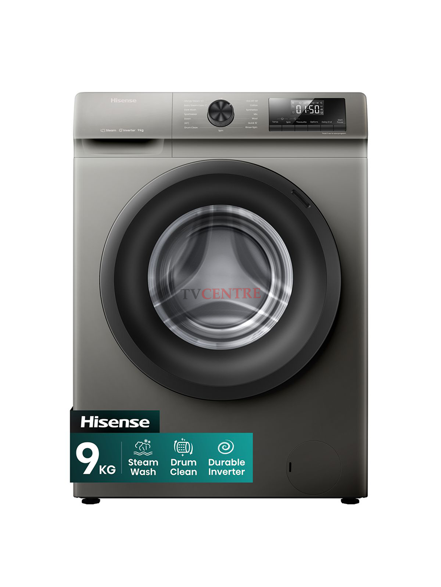 Hisense 9kg Front Loader Washing Machine with Inverter - Titanium Grey WFQP9014EVMT Hisense 9kg Front Loader Washing Machine - Titanium Grey WFQP9014EVMT - Image 1